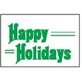 Metallic Fringe Holiday Pennant w/ Pre-Printed Panel -Happy Holidays